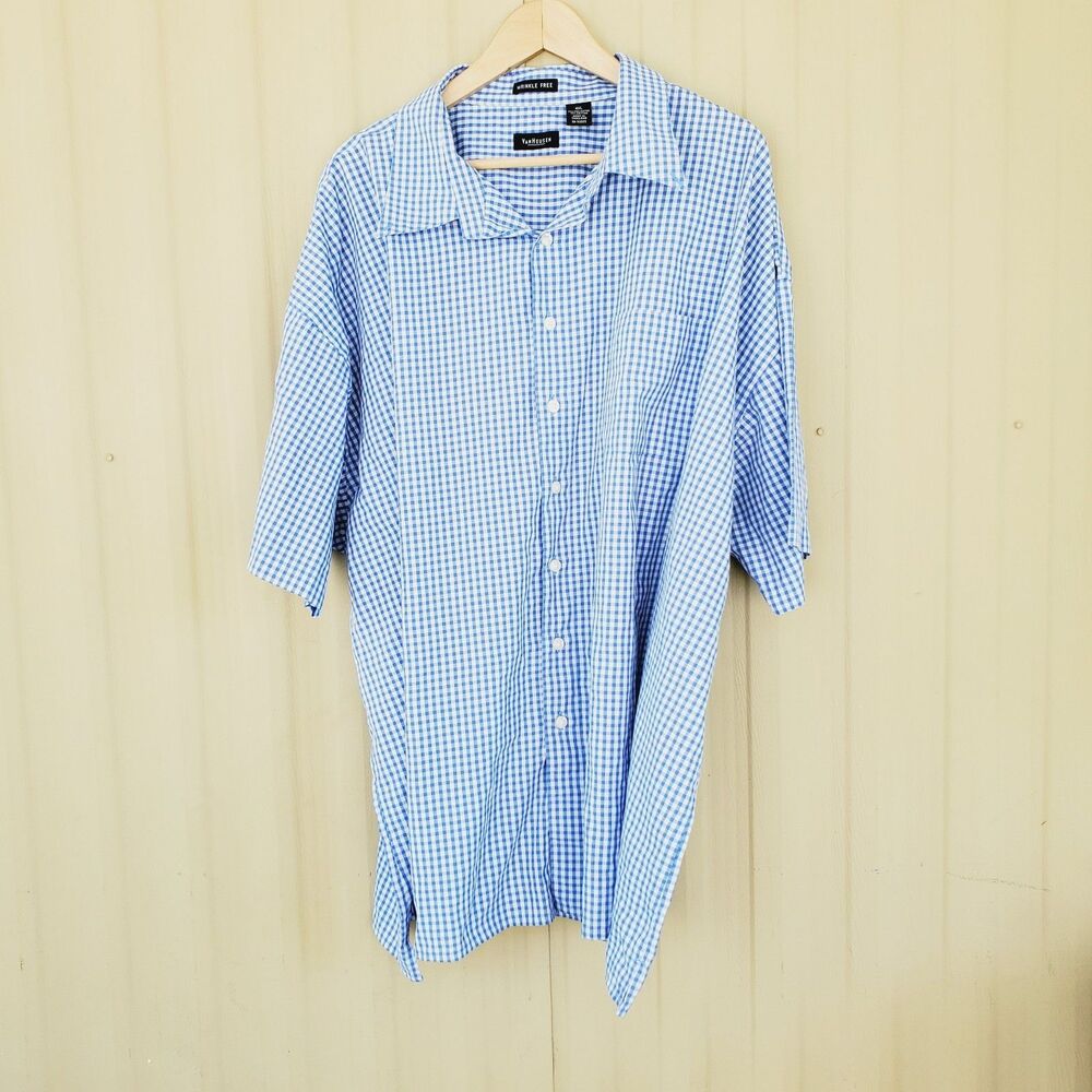 Van Heusen Wrinkle Free Short Sleeve Button Down Shirt Size 4XL